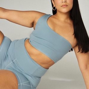 Girlfriend Collective One Shoulder Bra Top SZ SM